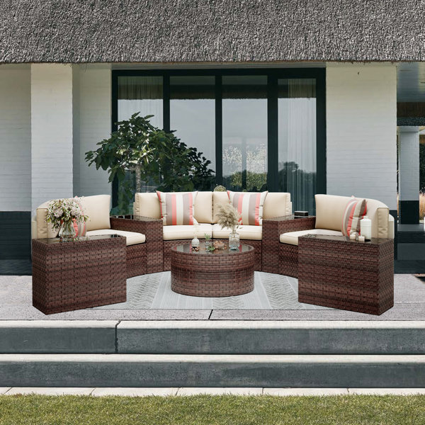 Latitude Run® Wicker/rattan 6 Person Seating Group With Cushions